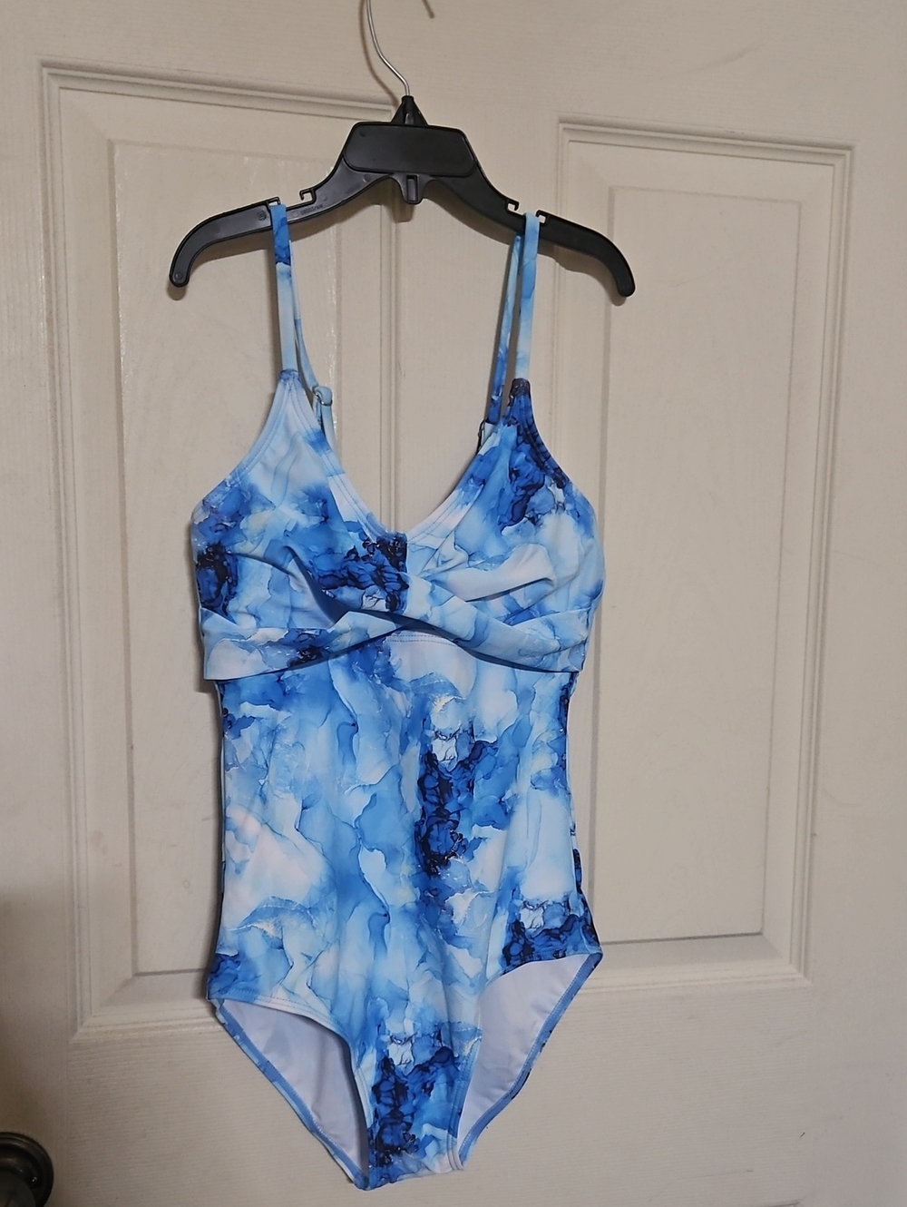 SUMMER MAE GIRLS BLUE ABSTRACT ONE PIECE SWIMSUIT: NEW WITH TAGS: SIZE 11/12Y